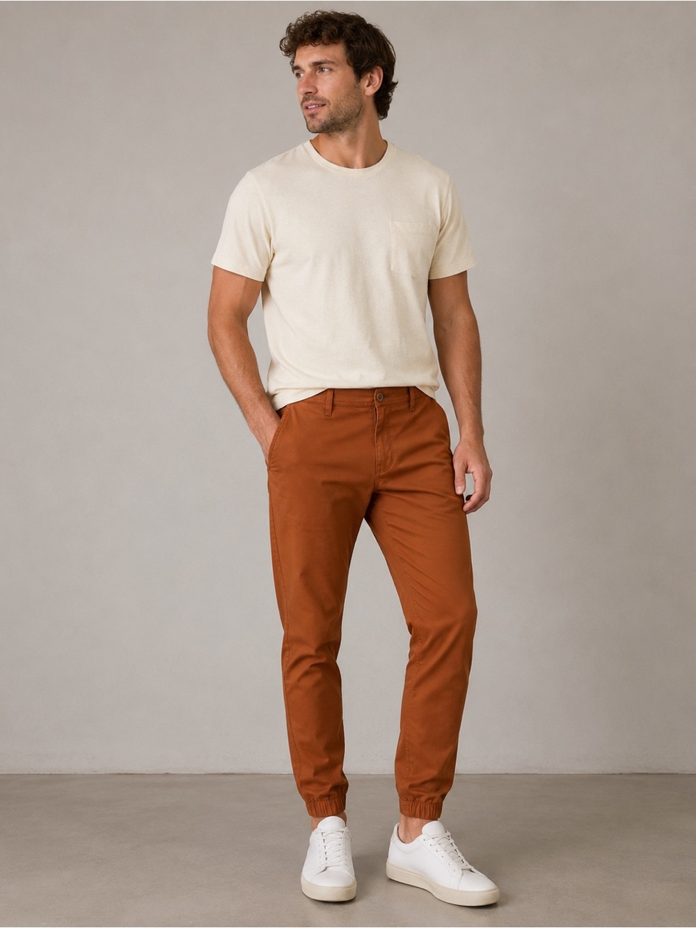 Tailored Recreation Men’s Jogger Chino’s sz 38 Brick Orange NEW #G67